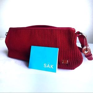 The SAK Maroon crochet shoulder purse